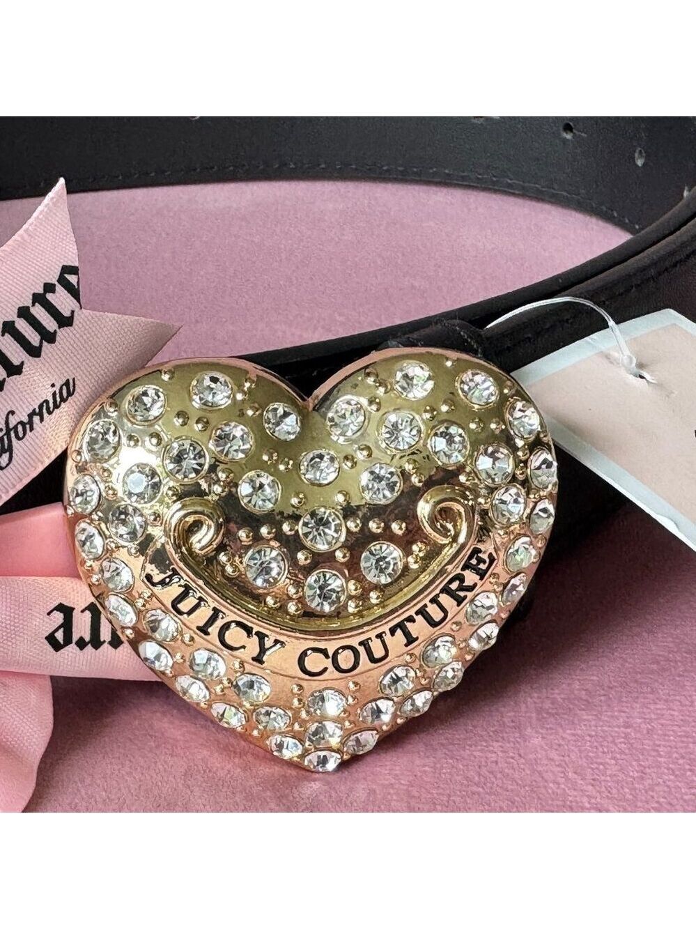 Juicy Couture Rhinestone Heart Logo Belt – M/L – NWT - Picture 3 of 5